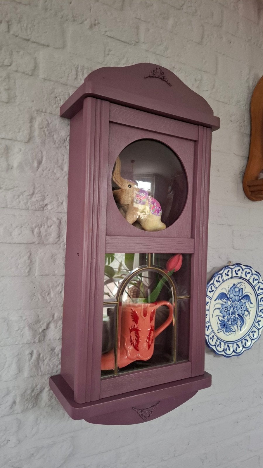 Wandkastje pronkkastje muurkastje vitrinekastje hout vintage, Huis en Inrichting, Ophalen, 25 tot 50 cm, 50 tot 100 cm, Minder dan 100 cm