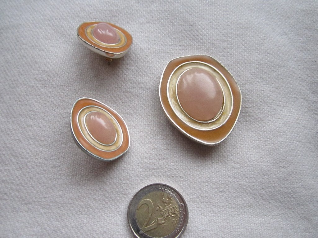 24.  Heel apart oud setje, broche/hanger+oorbellen, AVON, Ophalen, Overige materialen, Overige typen