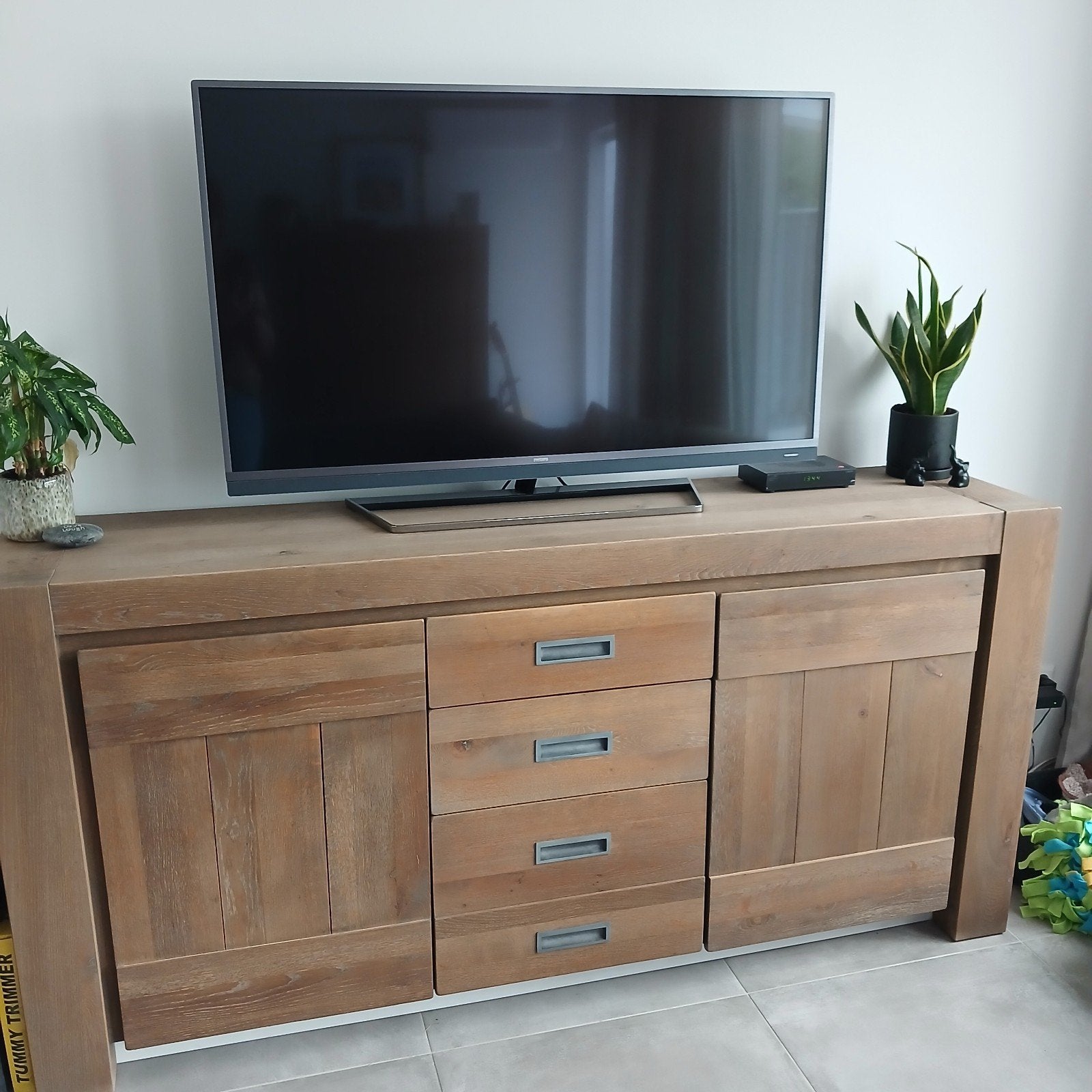 Herders & Hazel dressoir greywash eiken 185bx42dx90,5h, Ophalen, Zo goed als nieuw, 25 tot 50 cm, 200 cm of meer