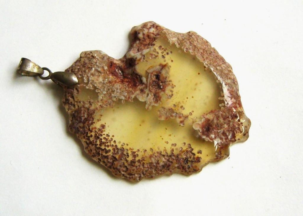 free form agaat grote schijf hanger mineraal edelsteen, Ophalen of Verzenden, Zo goed als nieuw, Steen of Mineraal, Met edelsteen