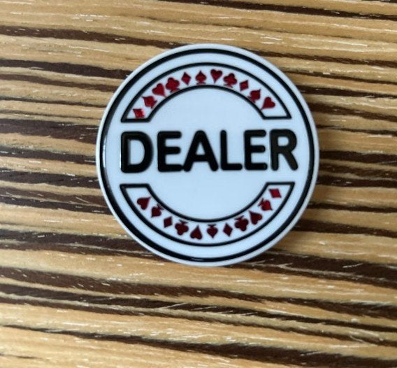 Witte Dealer / Deel fiche voor Poker en Kaartspellen, Ophalen of Verzenden, Nieuw