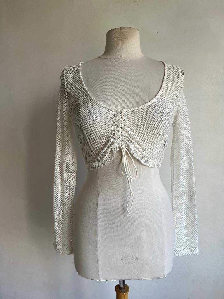 berschka top gaas maat m beige, Kleding | Dames, Maat 38/40 (M), Verzenden, Beige, Bershka