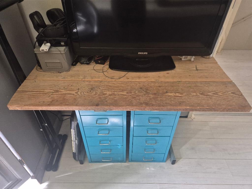Stevige tafel, Ophalen, Gebruikt, 100 tot 150 cm, 50 tot 100 cm