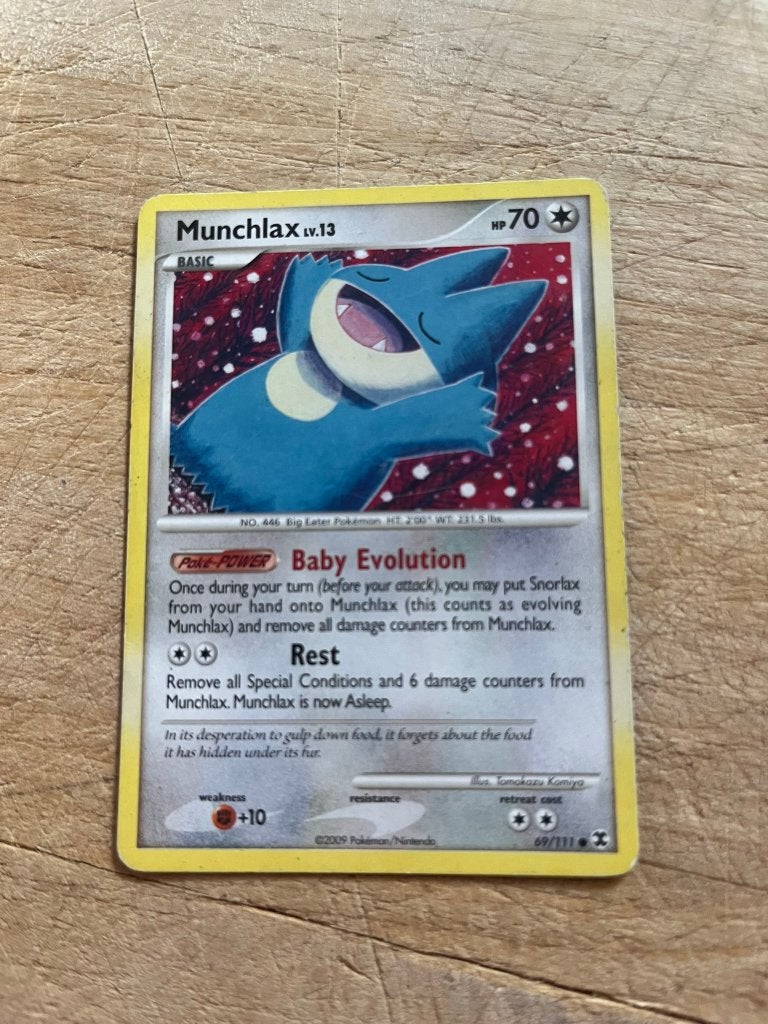 Pokemon Munchlax 69/111, Ophalen of Verzenden, Zo goed als nieuw, Losse kaart