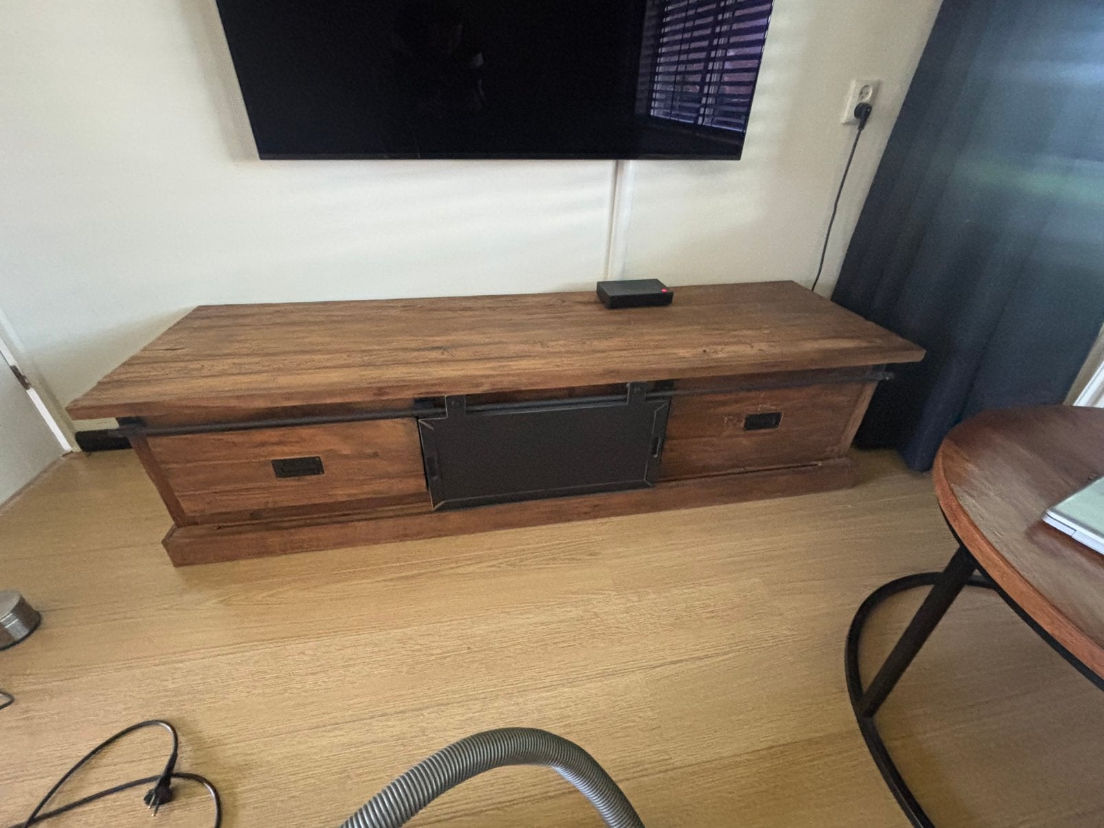 Industriële teak tv-kast 180 cm, Huis en Inrichting, Ophalen