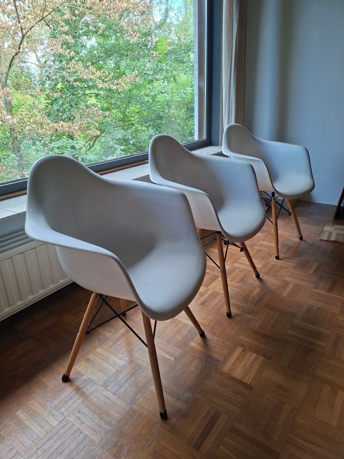 Design kuipstoel wit met houten poten - Eames stijl, Ophalen, Modern, Scandinavisch, Eames-stijl, Gebruikt, Hout