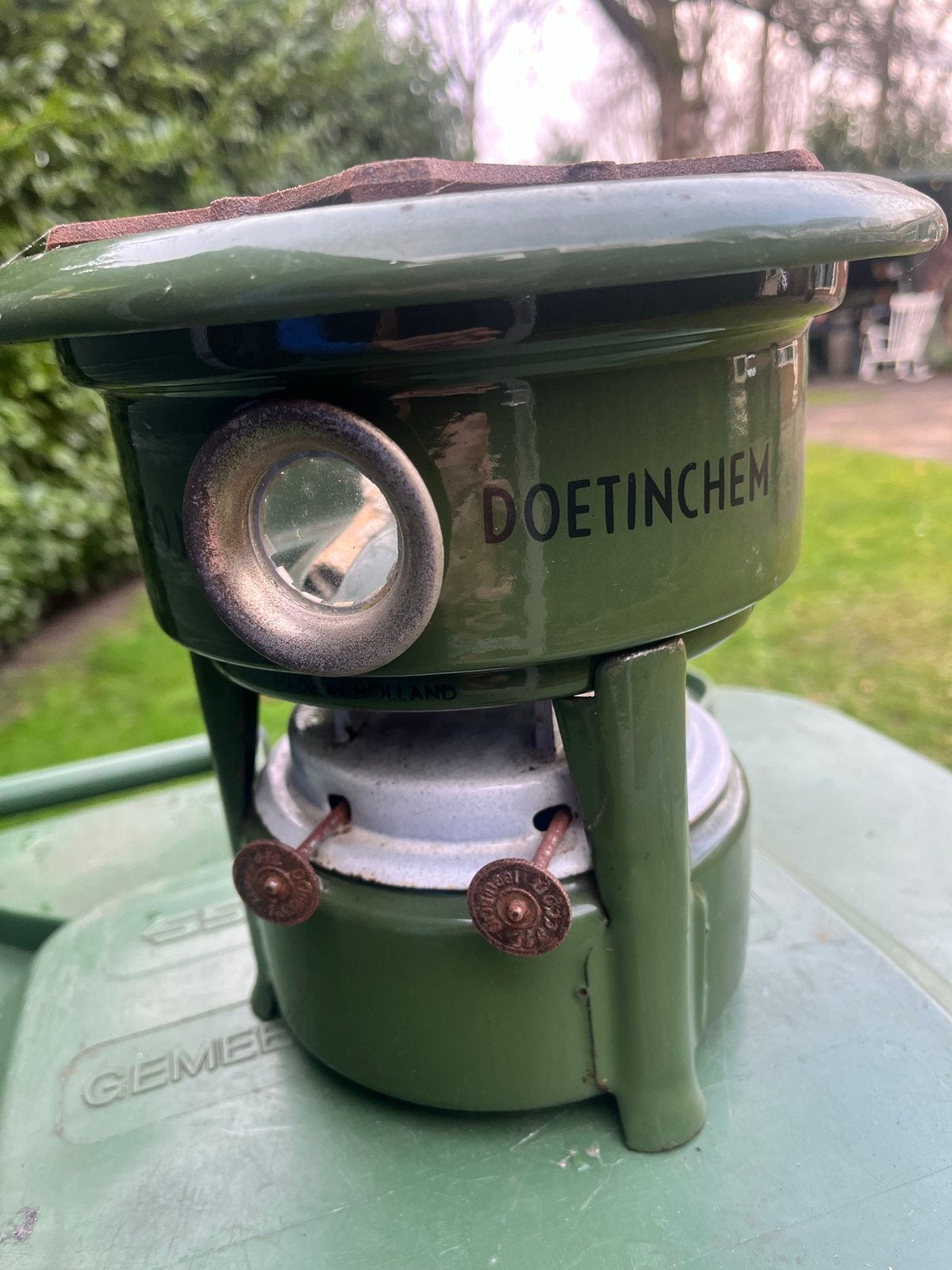 Vintage Beccon Doetinchem Petroleumstel - Groen, Ophalen