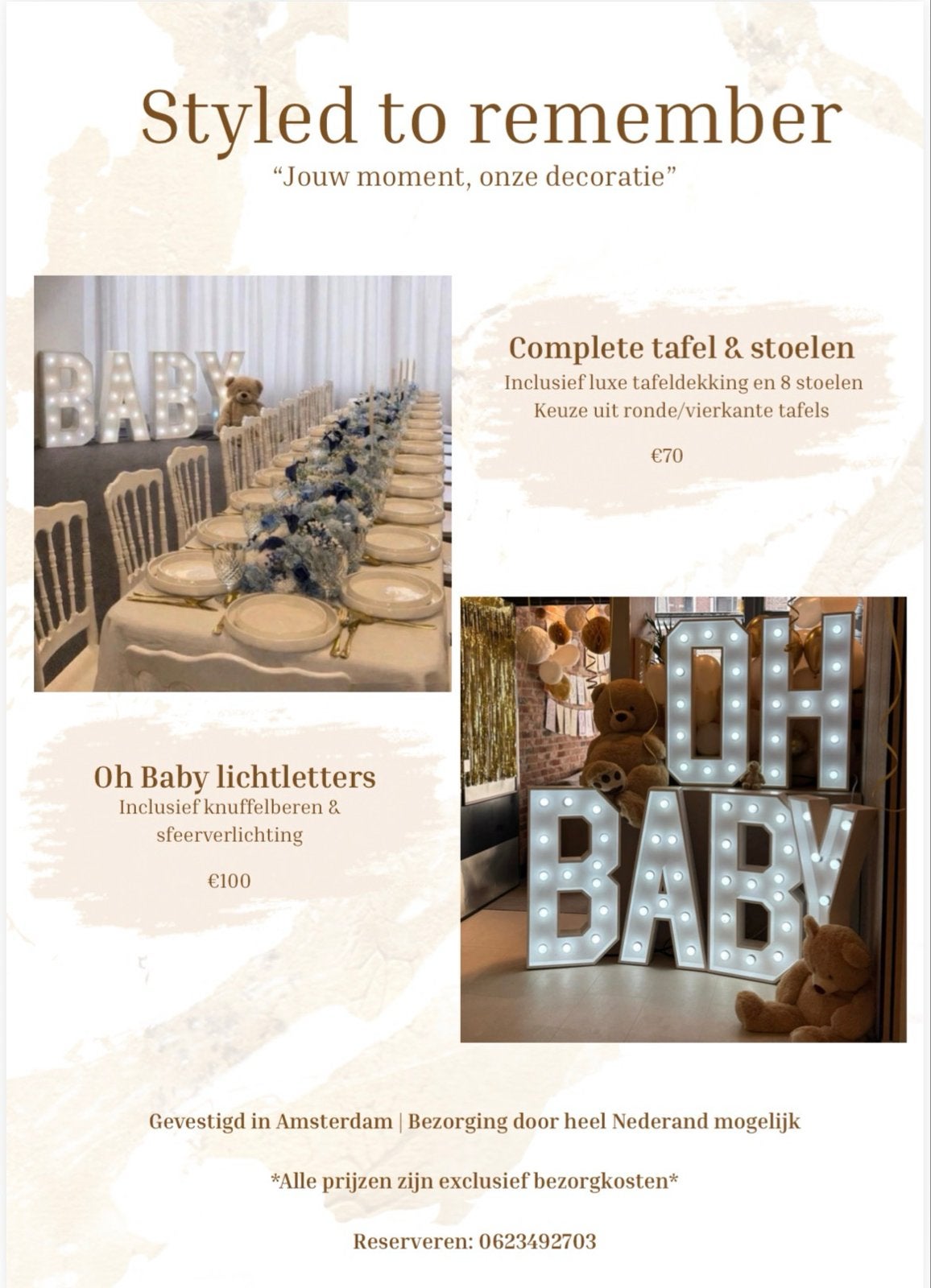Verhuur: Complete tafel & stoelen set voor evenementen, Hobby en Vrije tijd, Ophalen, Gebruikt