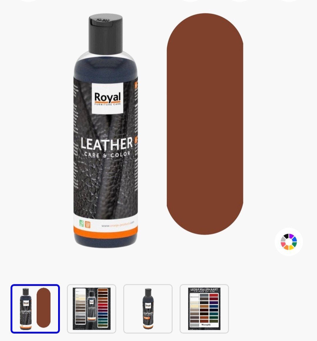 Royal Leather Care & Color Cognac Leer Verf/Verzorging, Ophalen of Verzenden, Gebruikt, Bruin, Leer