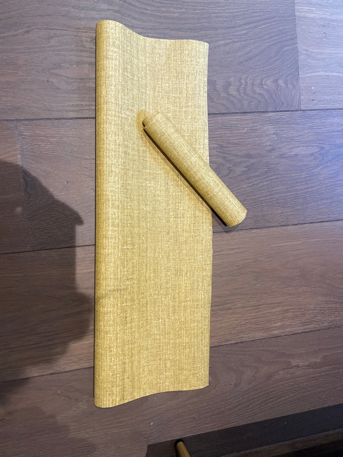 Casamance vinyl behang - ca. 7-8m over, Overige merken, Geel, Structuur, Ophalen of Verzenden