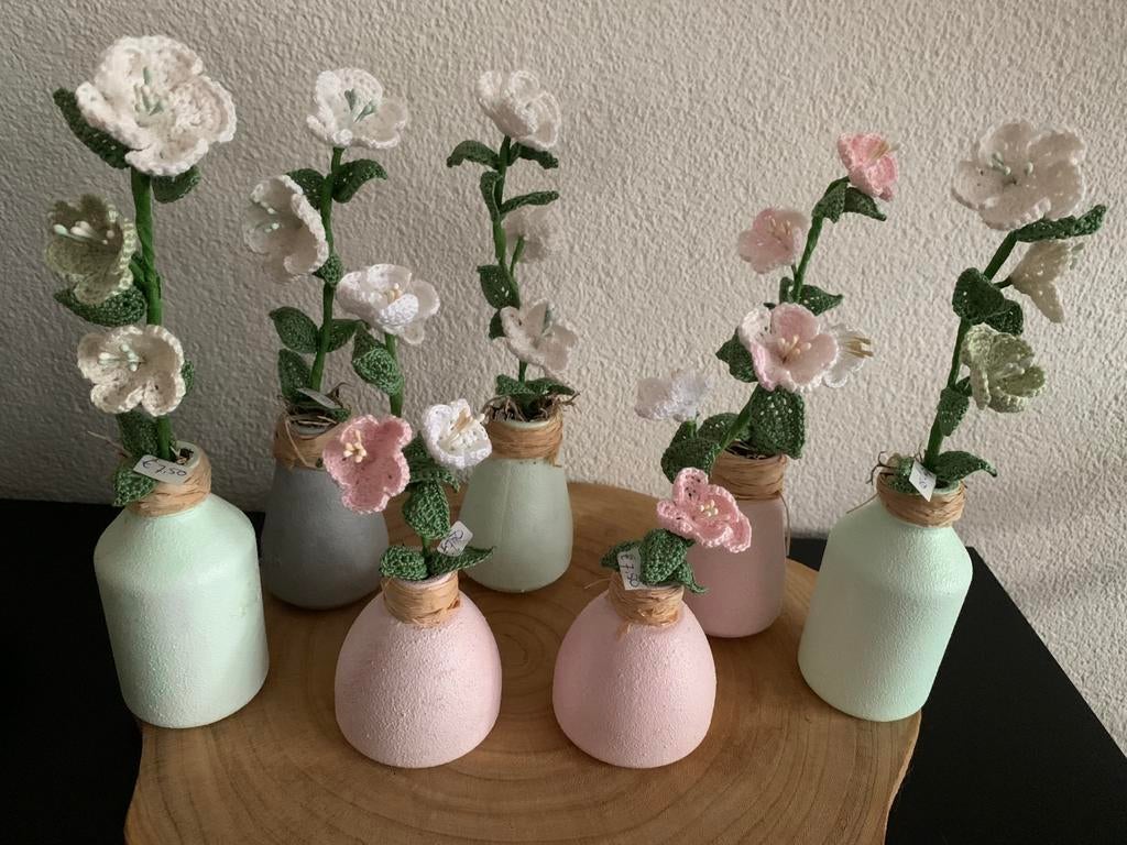 Bloesem lente takje 3 bloemen gehaakt, Ophalen of Verzenden, Nieuw, Breien of Haken, Wol of Garen
