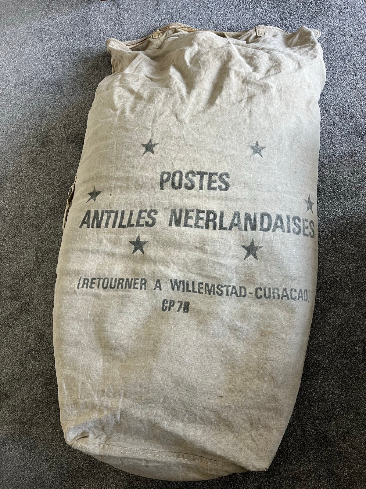 Vintage Postzak Nederlandse Antillen 180x95 cm, Ophalen of Verzenden, Gebruikt