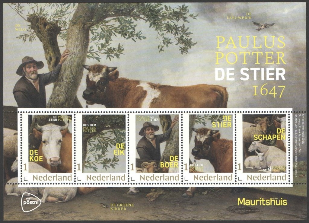 Postzegels Paulus Potter, De Stier, Ophalen of Verzenden, Na 1940, Postfris