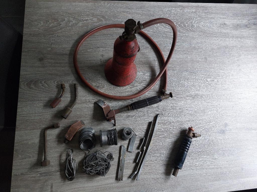 Soldeerset Hasmi karweifles vulpijp brander tin soldeerbout, Doe-het-zelf en Verbouw, Ophalen of Verzenden, Gebruikt