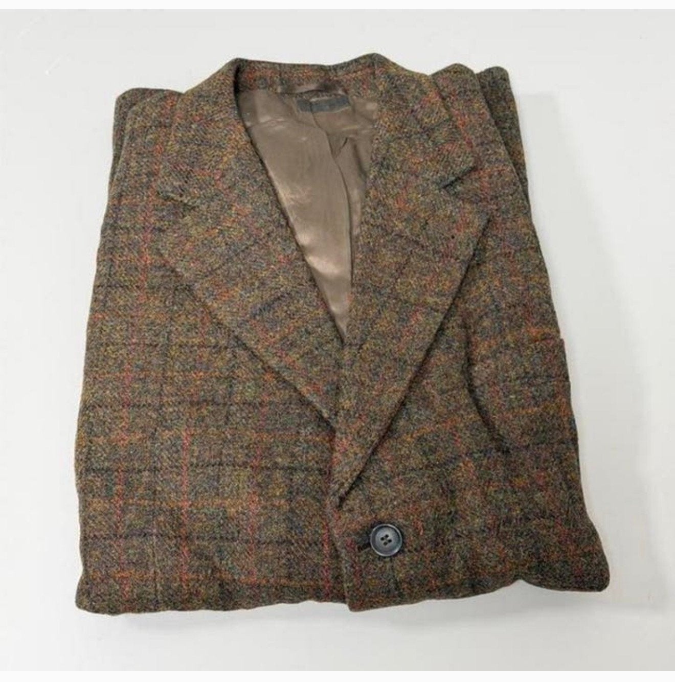Vintage Harris Tweed Heren Colbert Wol wollen bruin Maat XL, Bruin, Maat 56/58 (XL), Ophalen of Verzenden, Zo goed als nieuw