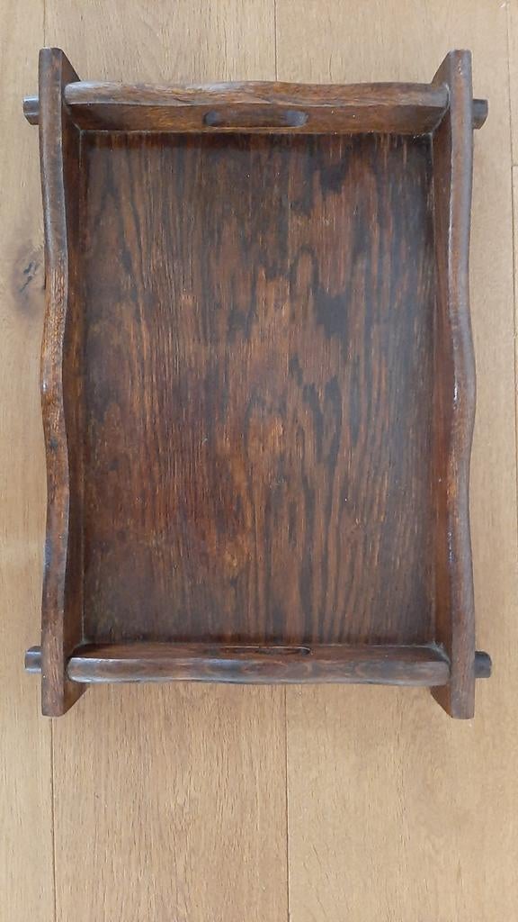 Brocante,  vintage eiken dienblad. 45cm x 32cm., Ophalen of Verzenden, Rechthoekig, Hout