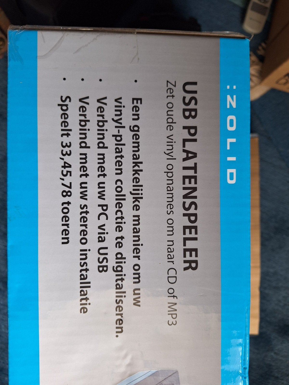 IZOLID USB Platenspeler - Digitaliseer je vinylcollectie, Nieuw, USB-aansluiting, Platenspeler, Ophalen