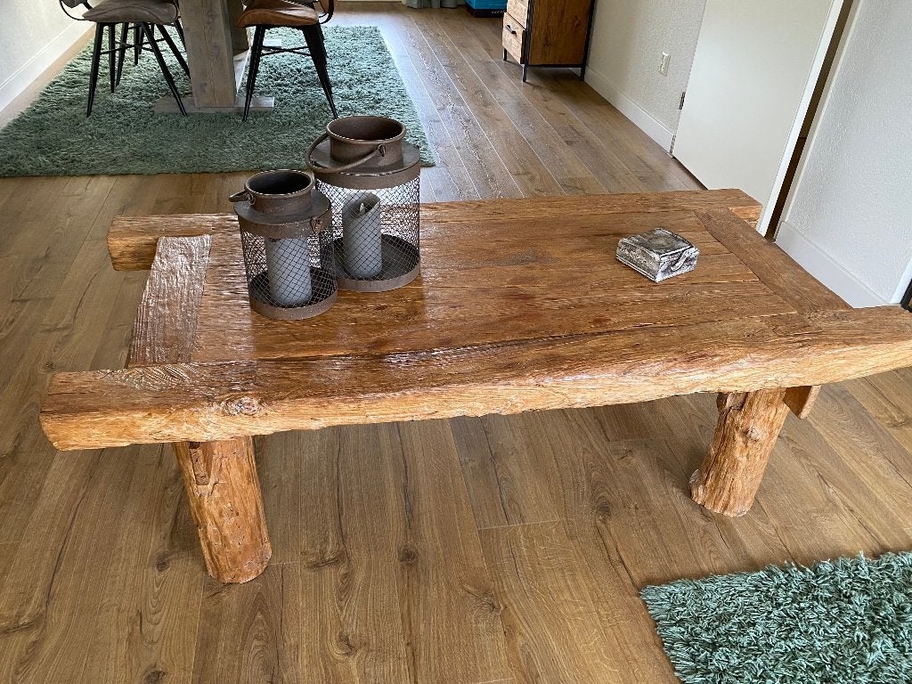 Balinese Teakhouten Salontafel - Robuust en Uniek, Ophalen, Gebruikt, Teakhout, 50 tot 100 cm