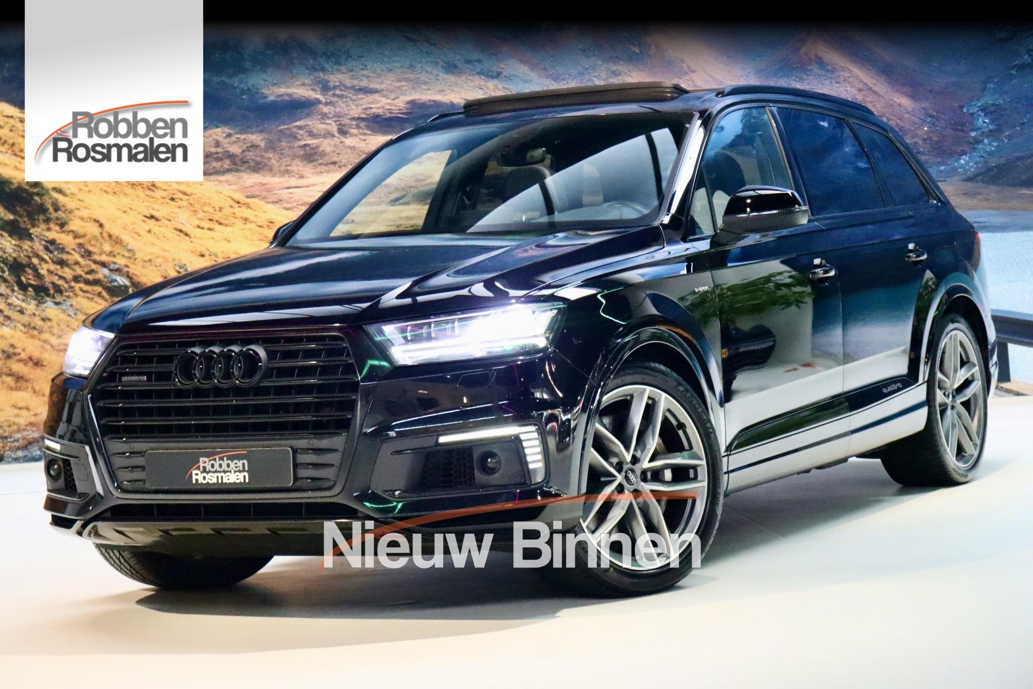 Audi Q7 3.0 TDI e-tron Q Sport PANO|TrkHK|NL|MATRIX, Auto's, Automaat, Gebruikt, 2420 kg, Zwart