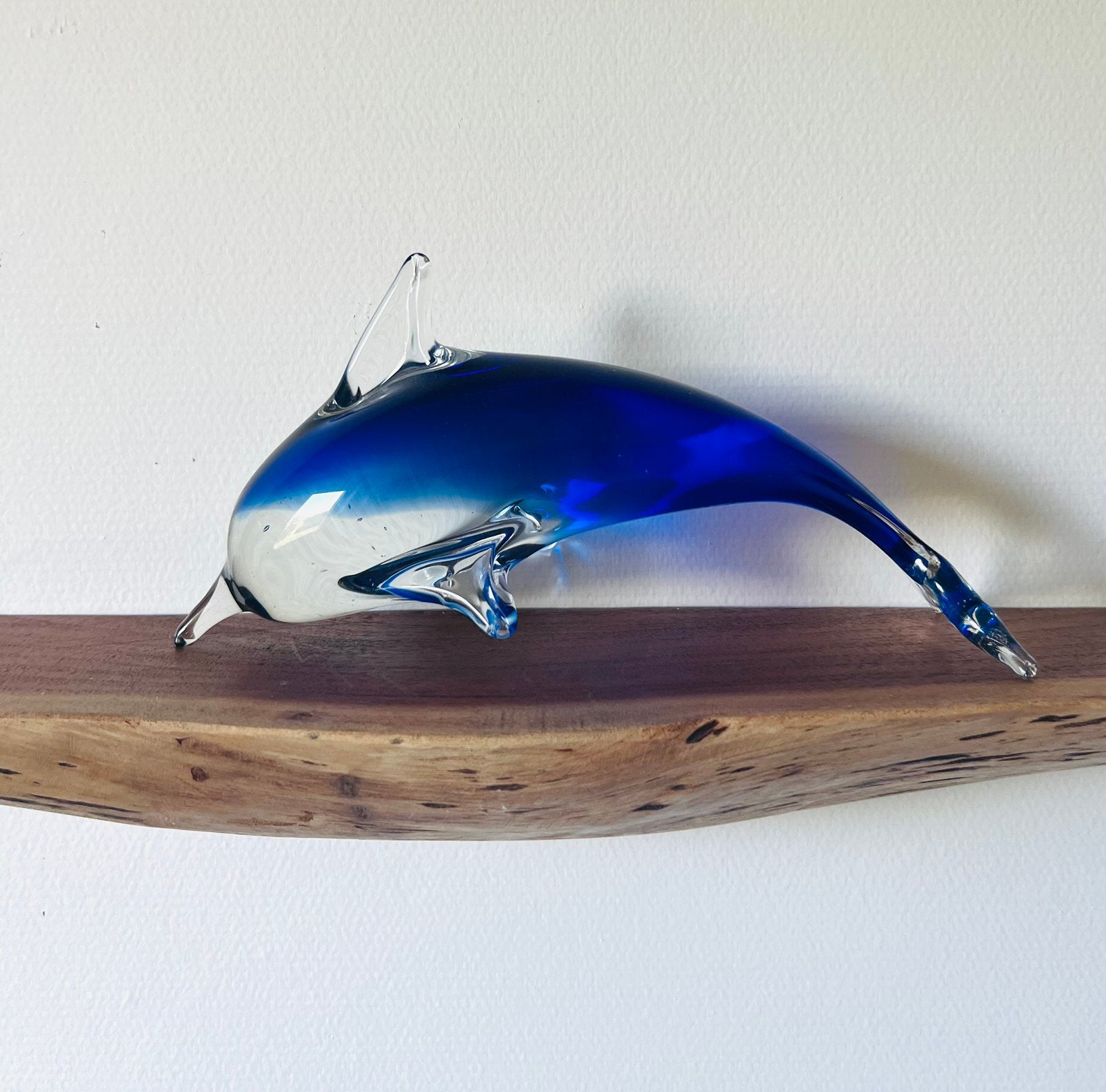 Grote blauwe dolfijn van Murano glas, Antiek en Kunst, Ophalen of Verzenden