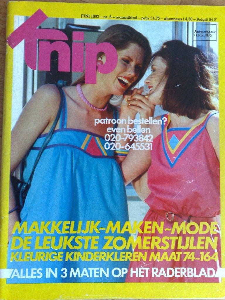 Knipmode kledingpatronen juni nr. 6 / 1982, Verzenden, Gebruikt, Vrouw, Knipmode