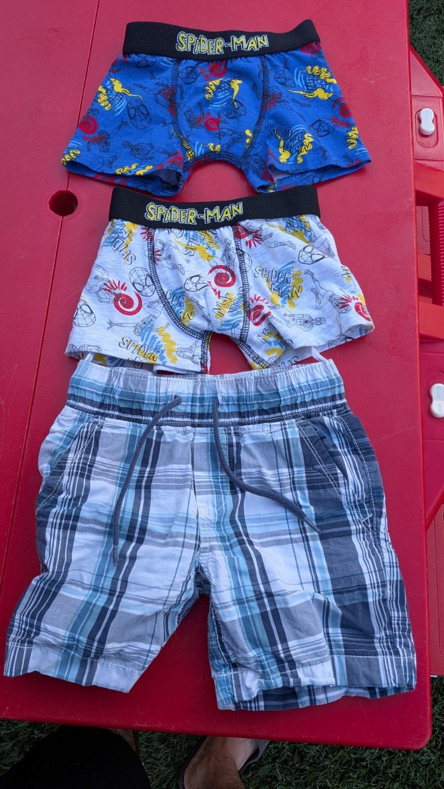 Spider-Man onderbroeken en geruite korte broek jongens 92 mt, Ophalen, Gebruikt, Spider-Man (onderbroeken), Jongen