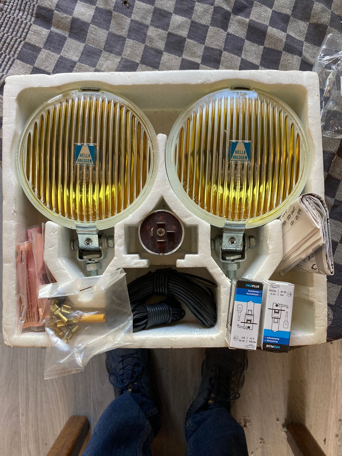 Oldtimer 1 set Hella mistlampen type-140, Auto-onderdelen, Ophalen of Verzenden, Nieuw