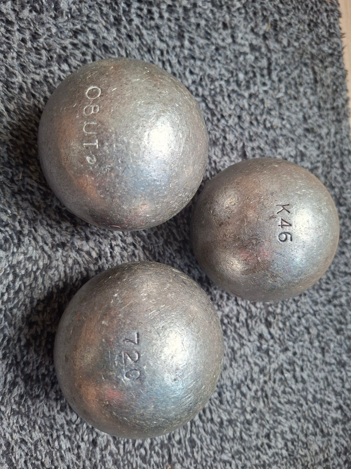obut orginele wedstrijd boules  74 mm - 720 gr, Ophalen of Verzenden, Gebruikt