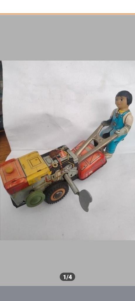 🔴 Blikken tractor met bestuurder, Antiek en Kunst, Antiek | Speelgoed, Ophalen of Verzenden