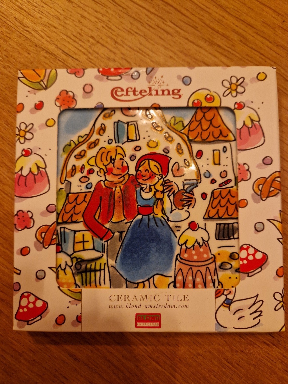 Efteling Blond Amsterdam Keramische Tegel Hans & Grietje, Antiek en Kunst, Ophalen of Verzenden