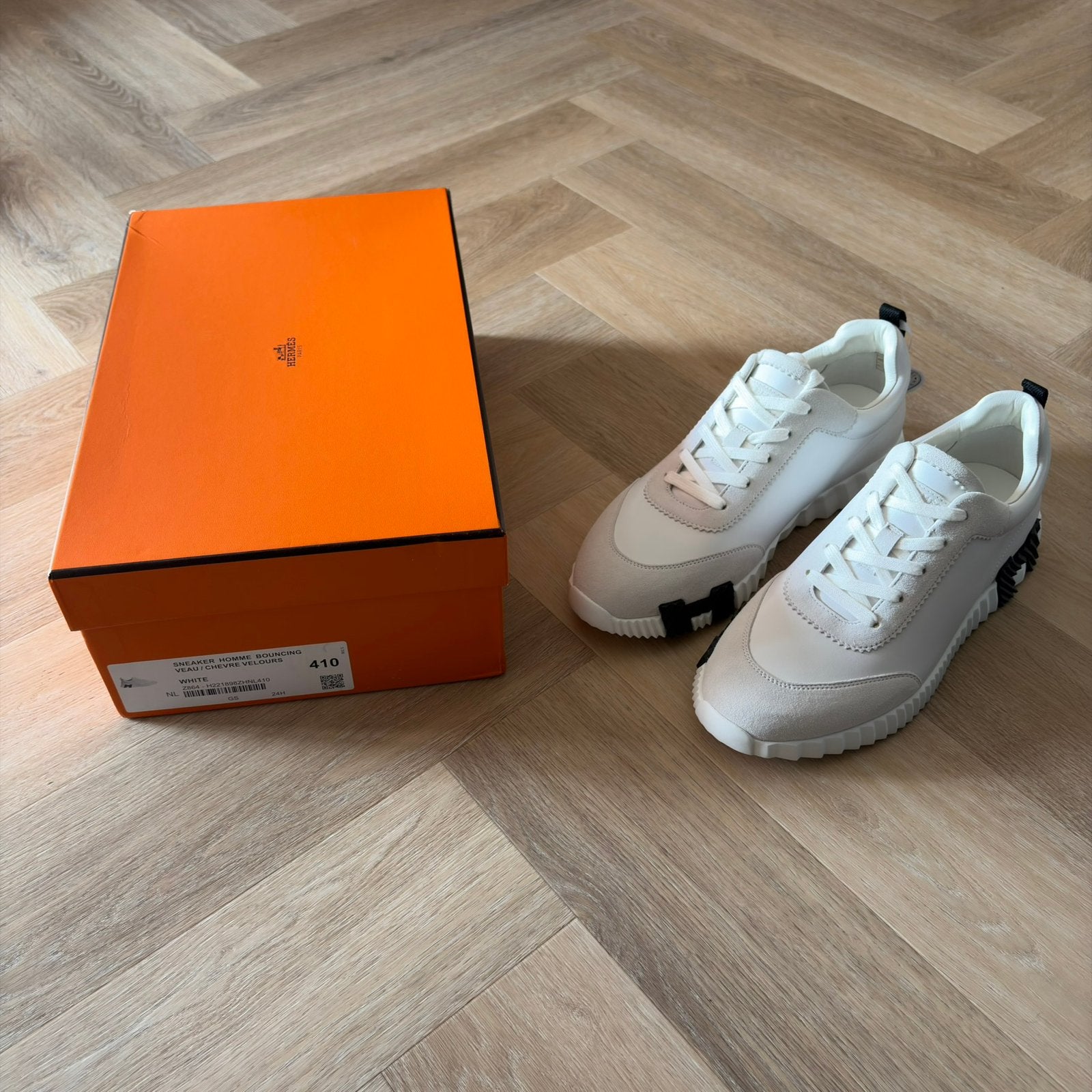 Hermes Bouncing Sneakers, Ophalen of Verzenden, Zo goed als nieuw, Wit, Sneakers of Gympen