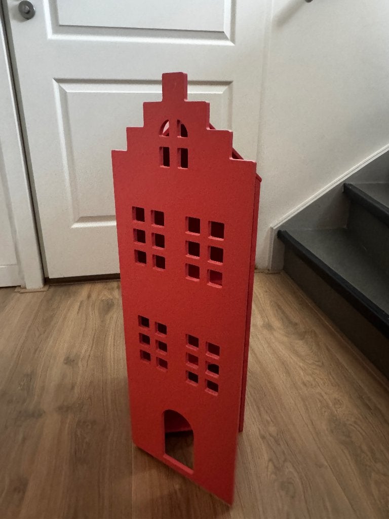 Houten grachtenpand roze, Ophalen, Zo goed als nieuw, Meubelstuk of Keukentje
