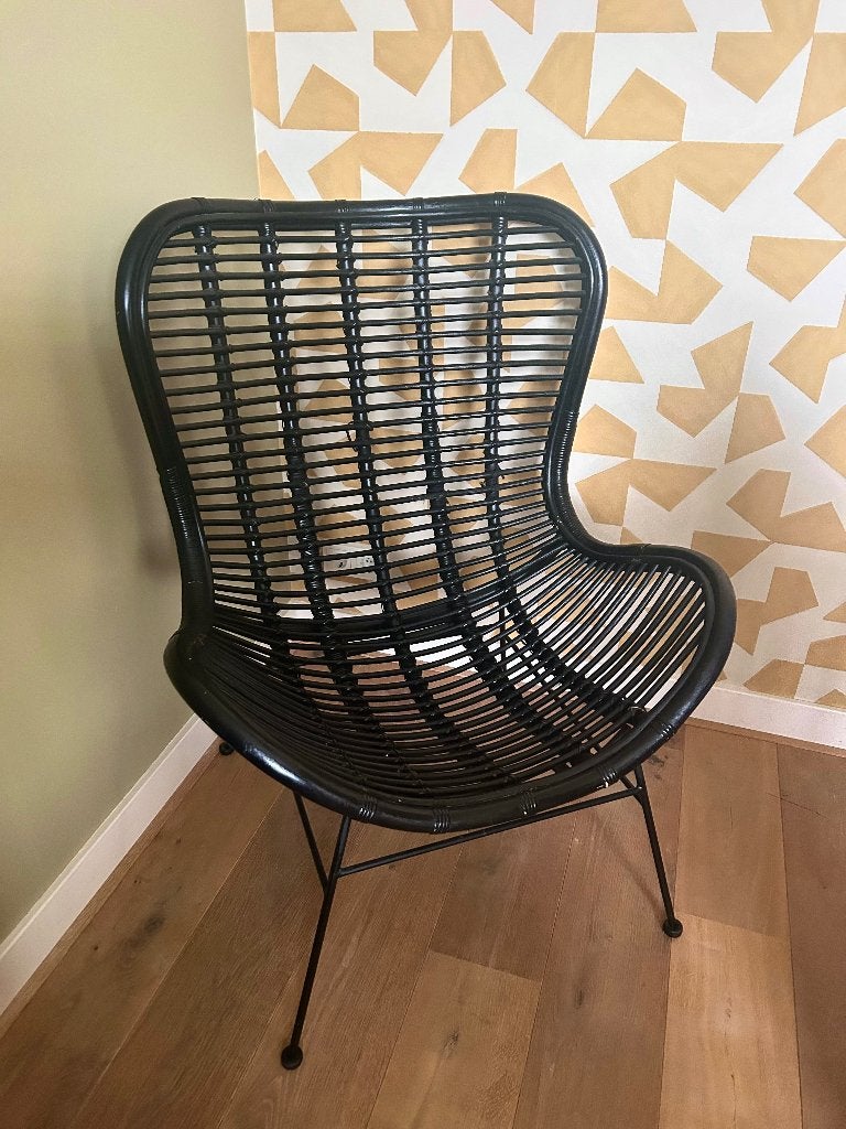 Rotan stoel / fauteuil Kwantum, Ophalen, Zo goed als nieuw, Zwart, Eén