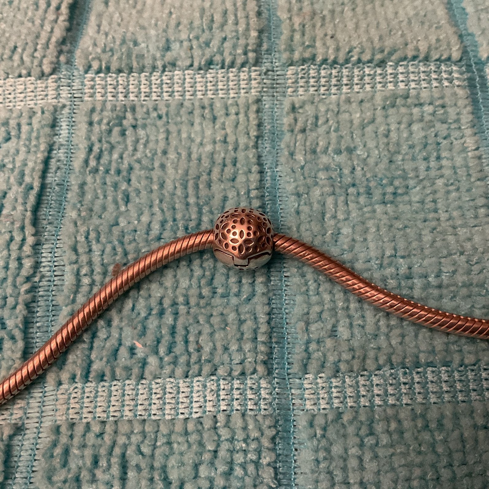 Pandora Clip/stopper Lacy, Verzenden, Zo goed als nieuw, Zilver, Pandora