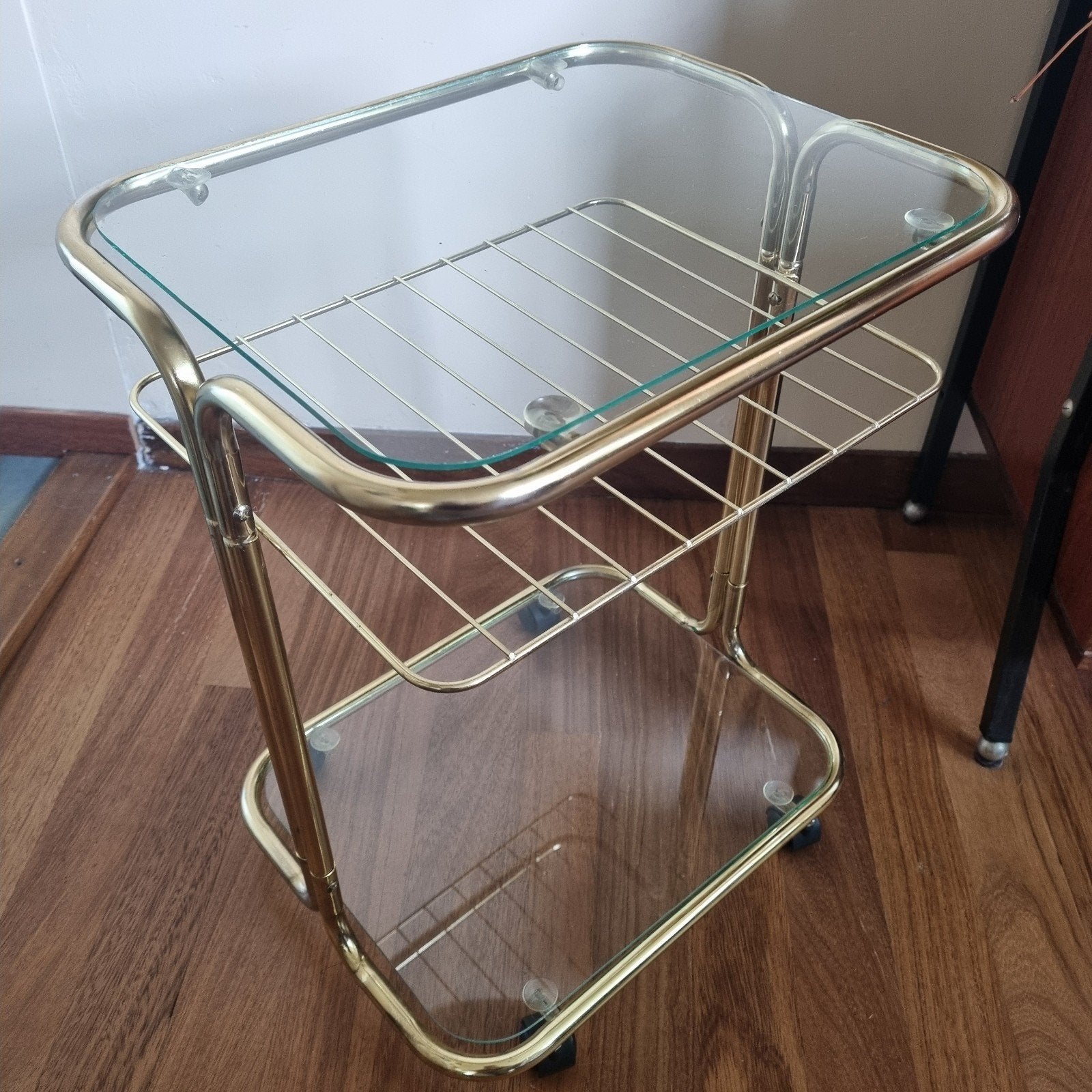 Retro serveerwagen/ bijzettafel Hollywood Regency-stijl, '80, Ophalen, Huis en Inrichting
