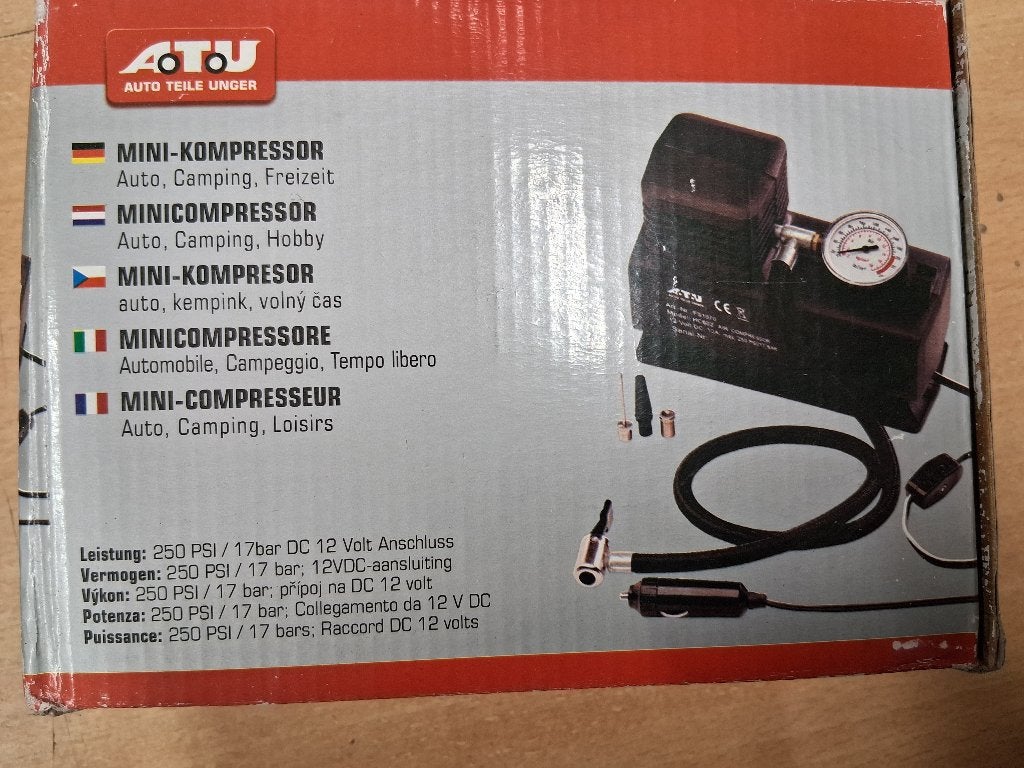 fietspomp atu mini compressor, Ophalen of Verzenden, Elektrisch, Zo goed als nieuw