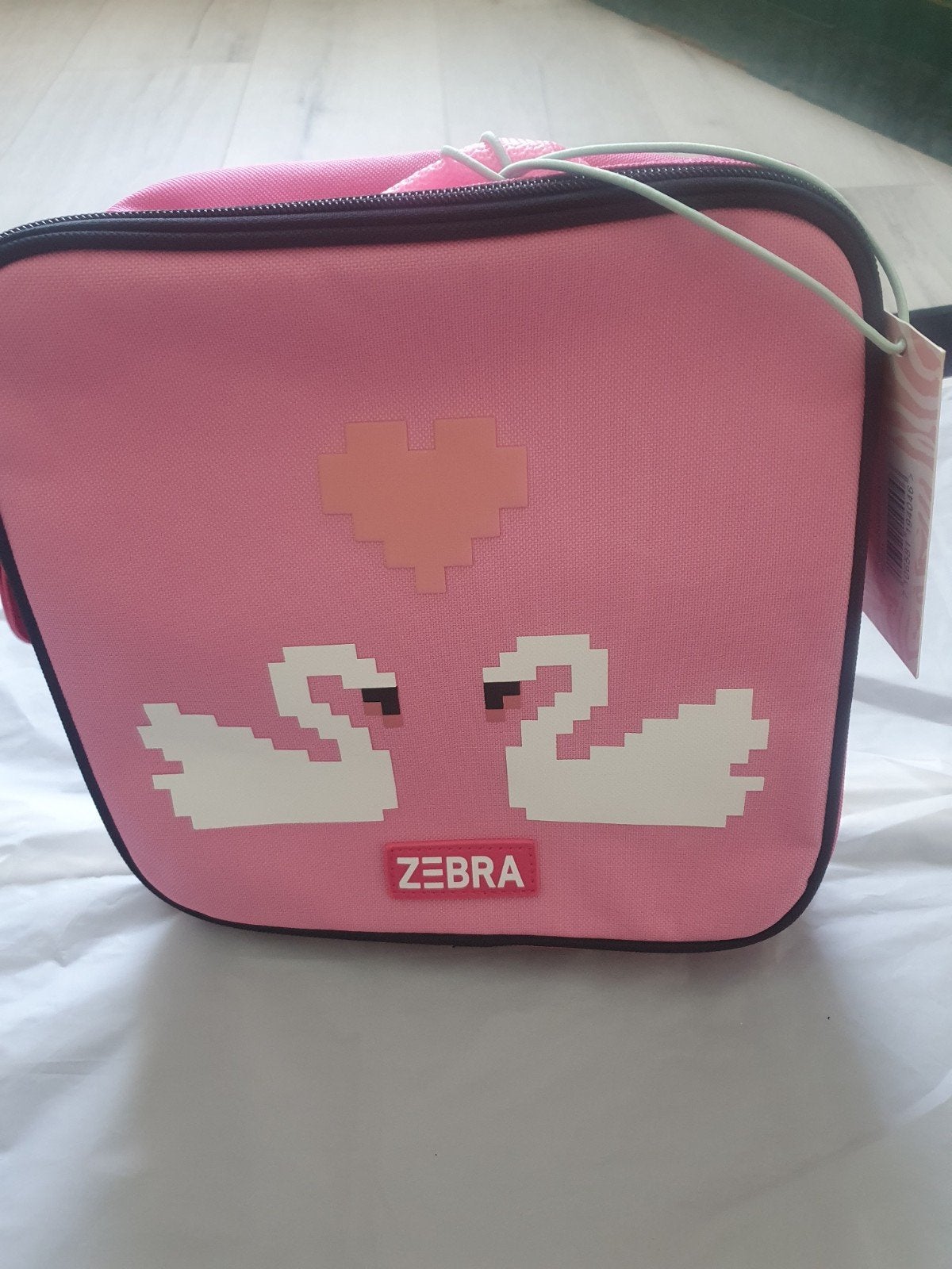 Roze Zebra rugzak met zwanenprint, Ophalen of Verzenden, Zo goed als nieuw