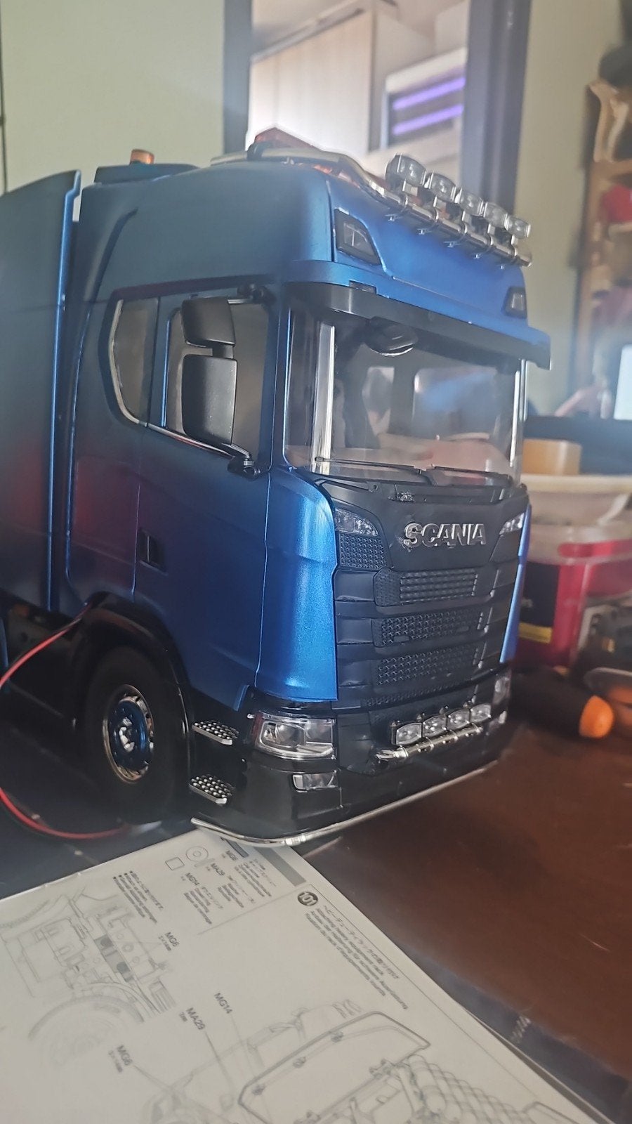 Te koop Tamiya Scania 770s 1:14 met oplegger, Ophalen, 1:9 t/m 1:12, Bus of Vrachtwagen
