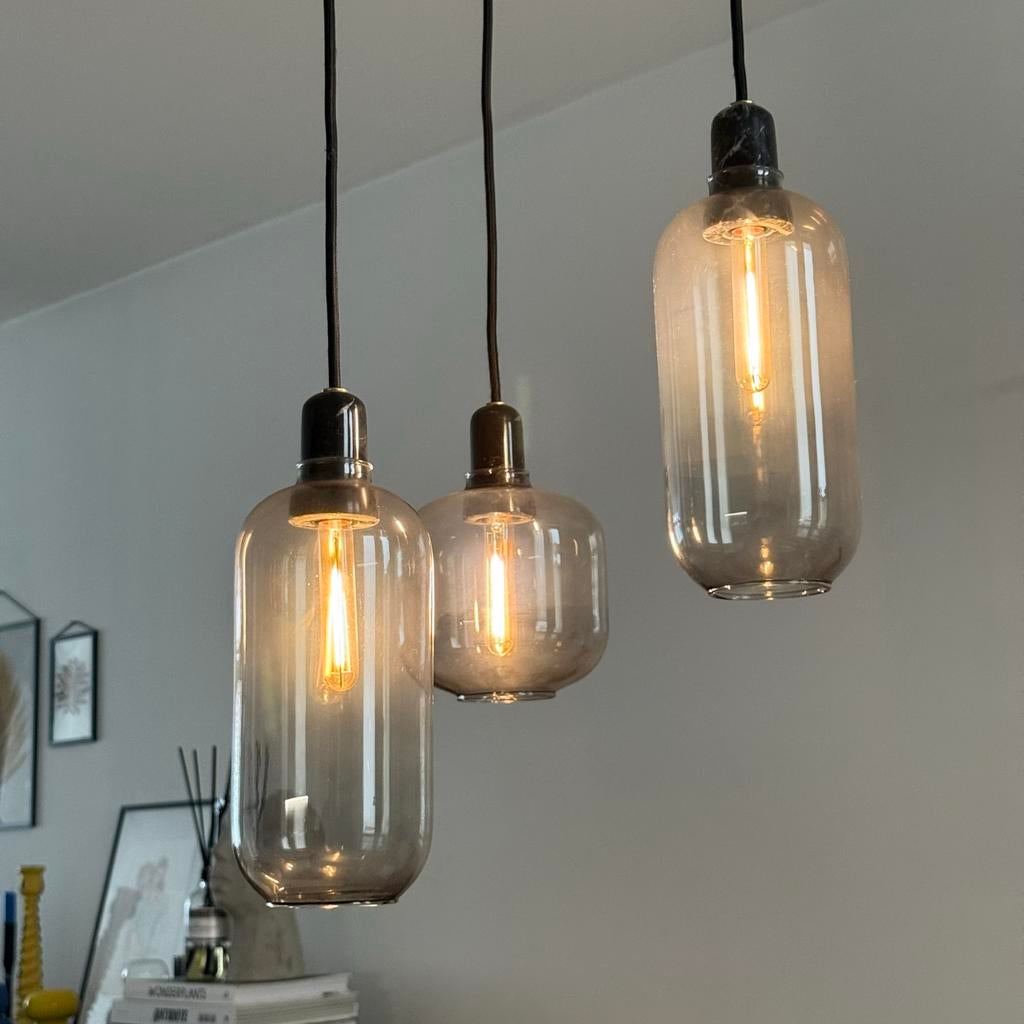 3x AMP LAMPEN - NORMANN COPENHAGEN, Ophalen, Zo goed als nieuw, Glas, Minder dan 50 cm