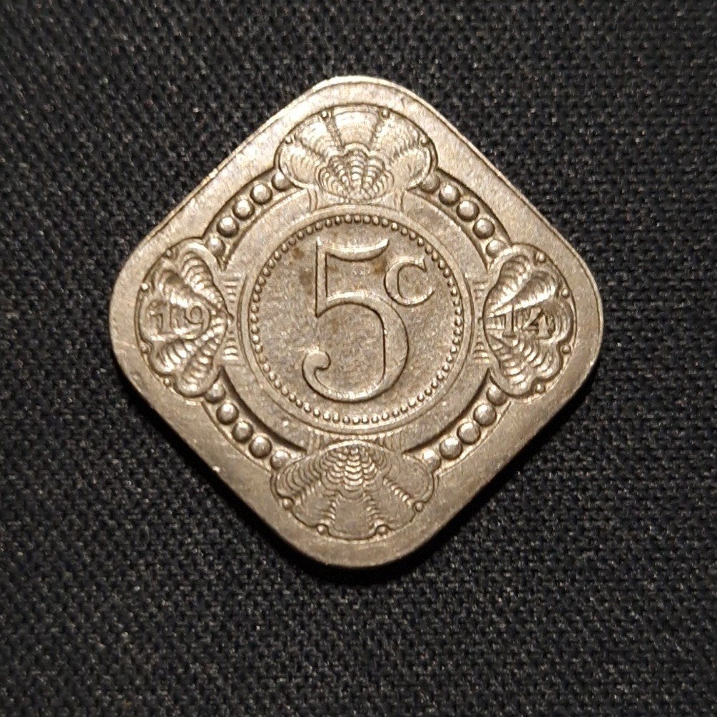 5 cent 1914, Verzenden, Koningin Wilhelmina, 5 cent, Losse munt