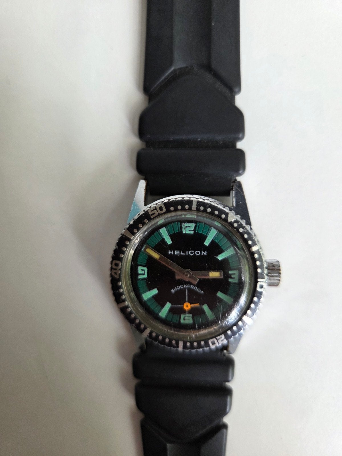 Vintage Helicon Schockproof "Skin Diver" Duikhorloge, Ophalen of Verzenden