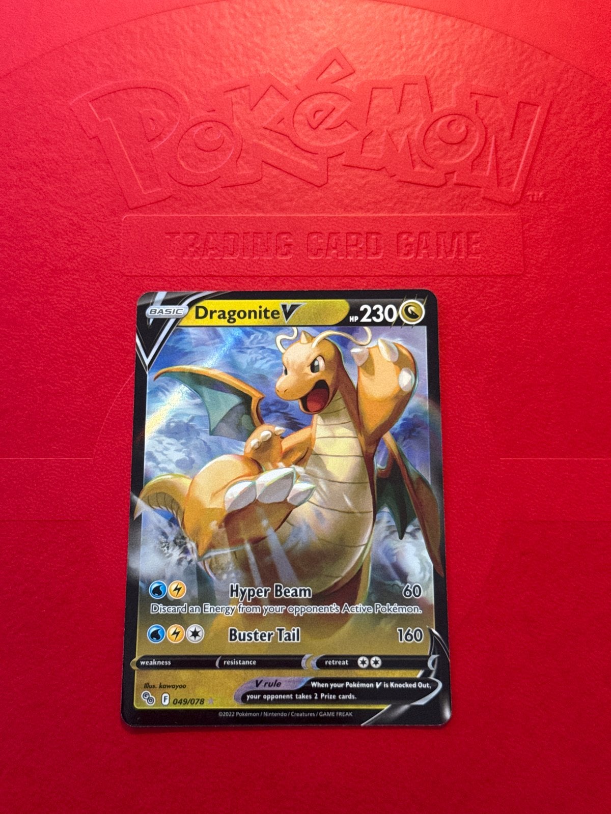 Dragonite V #049/078, Hobby en Vrije tijd, Verzamelkaartspellen | Pokémon, Ophalen of Verzenden, Zo goed als nieuw, Losse kaart