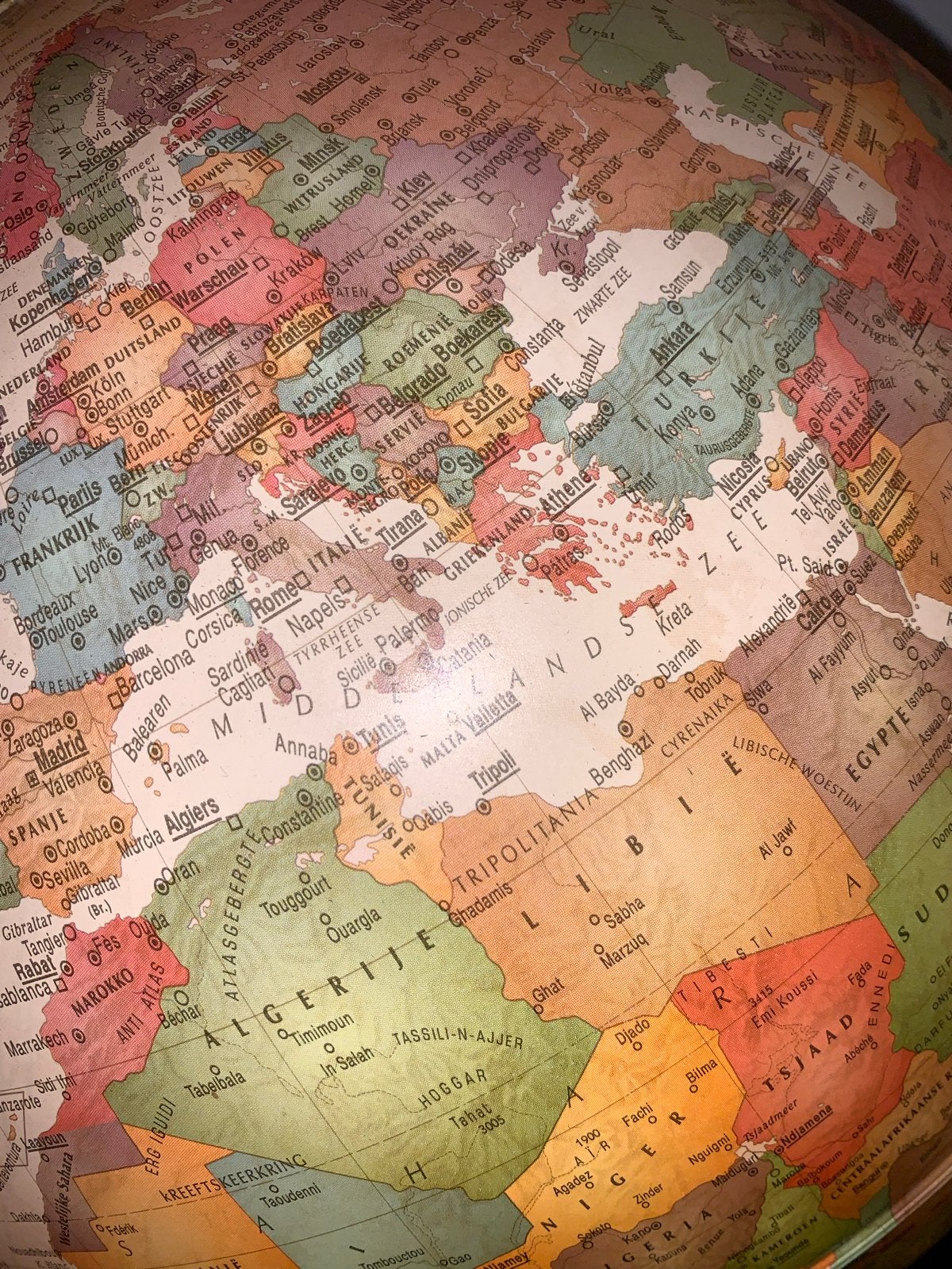 Verlichte Wereldbol - Nova Rico S.p.A. Firenze Italië, Hout, Meerkleurig, Ophalen of Verzenden, Klassiek