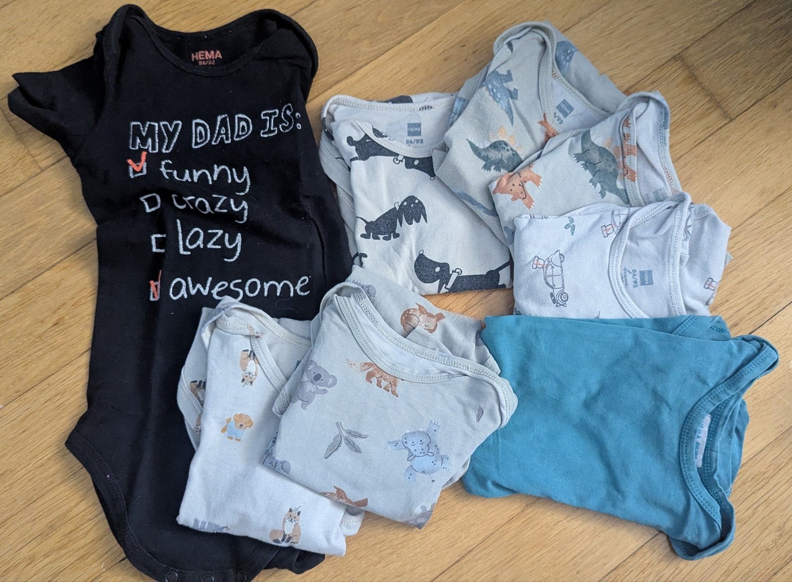 8 rompers met korte mouwen, Kinderen en Baby's, Babykleding | Maat 86, Nacht- of Onderkleding, Gebruikt, Jongetje of Meisje, Ophalen of Verzenden