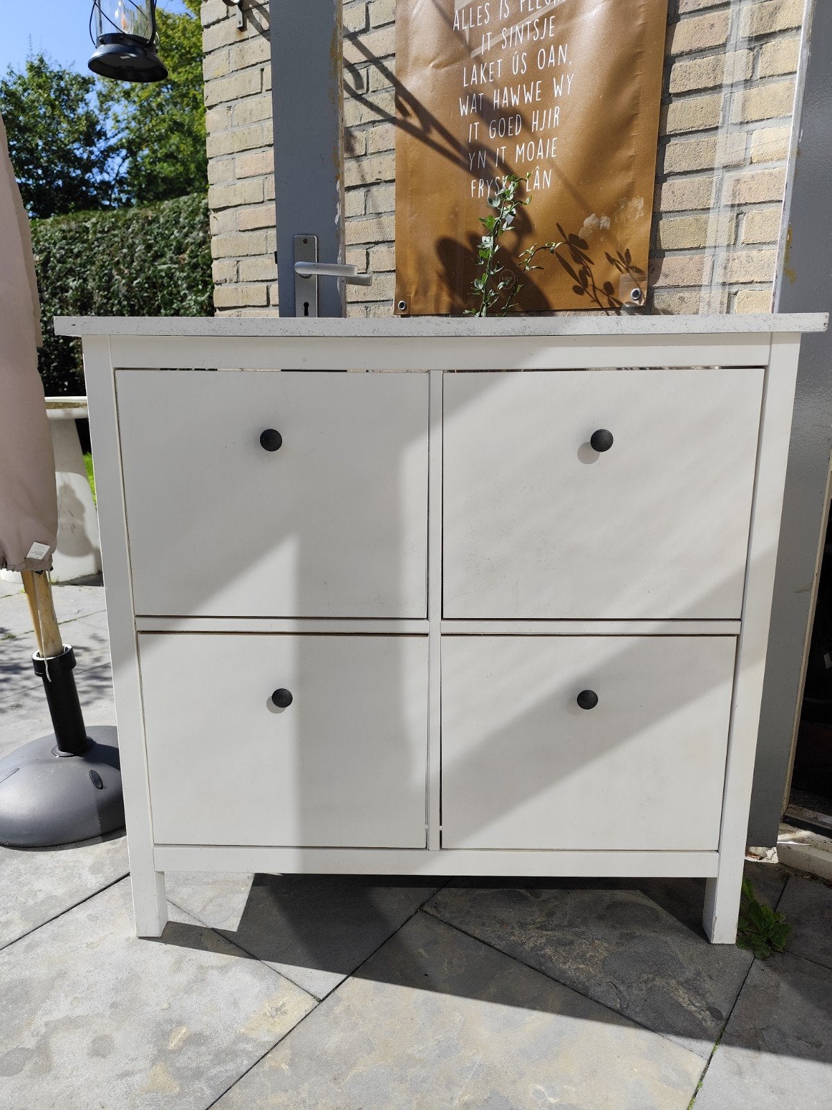 Witte schoenenkast met 4 lades, Huis en Inrichting, Ophalen of Verzenden, Gebruikt, Modern, functioneel