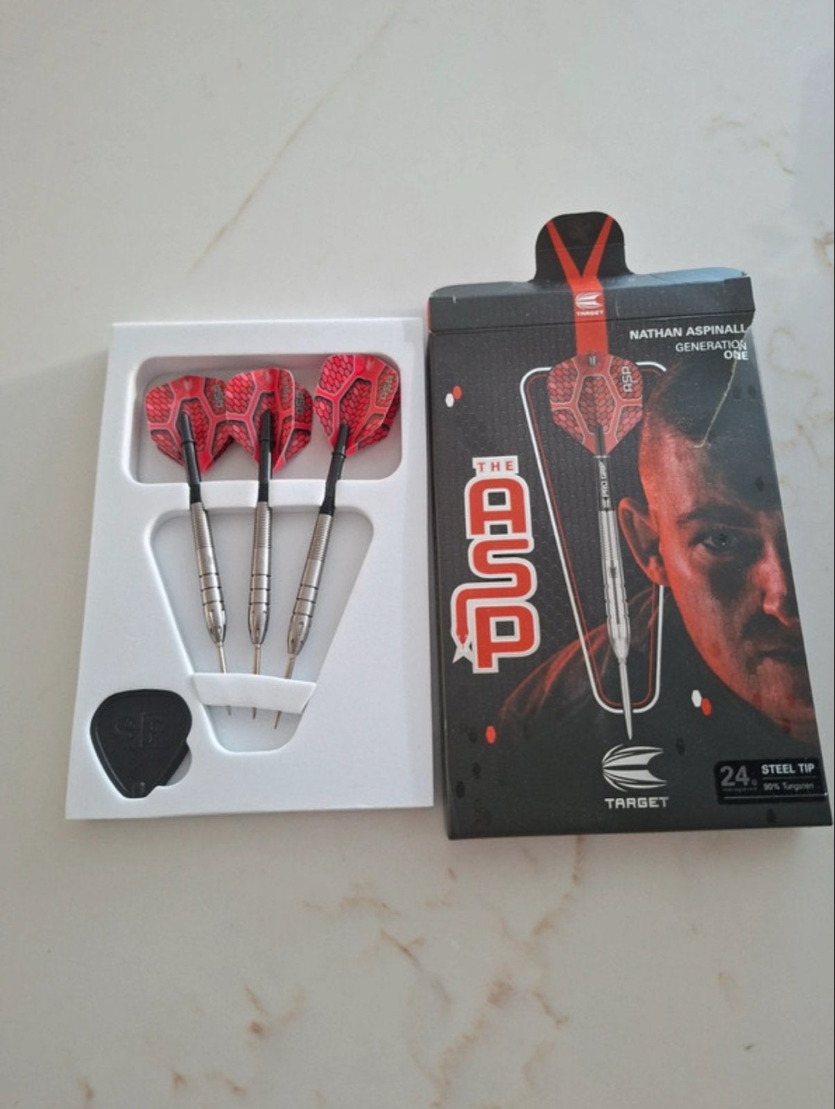 Target The Asp Nathan Aspinall Darts 24g, Sport en Fitness, Darts, Ophalen of Verzenden, Zo goed als nieuw, Pijlen