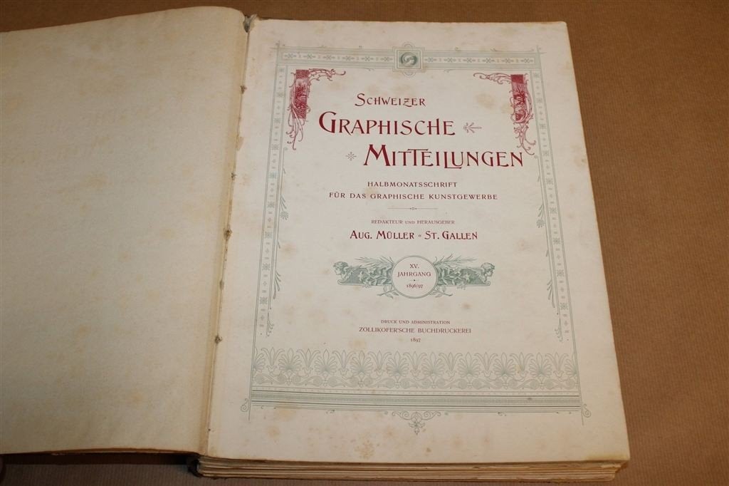 Schweizer Graphische Mitteilungen — Drukkunst 1897, Antiek en Kunst, Ophalen of Verzenden