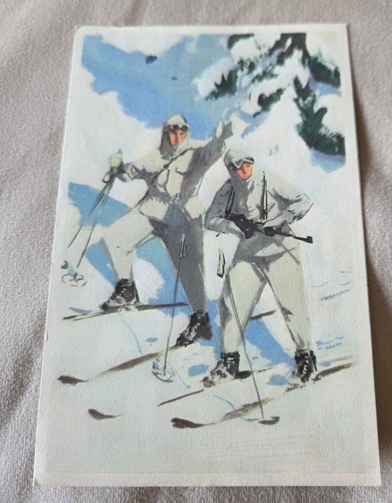 Tweede Wereldoorlog - Militairen op ski's, Verzenden, 1940 tot 1960, Gelopen, Overige thema's