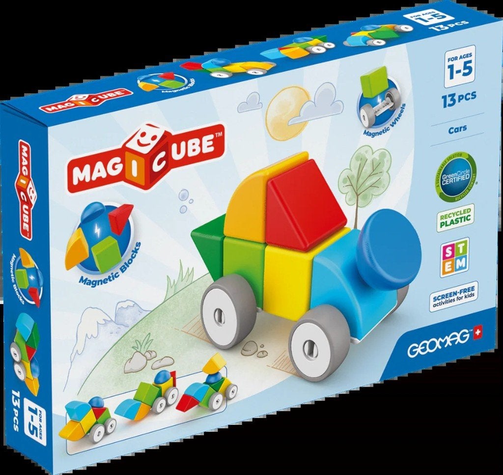 Geomag Magicube Cars Recycled 13-delig - nieuw, Kinderen en Baby's, ., Geomag, Nieuw, Ophalen of Verzenden