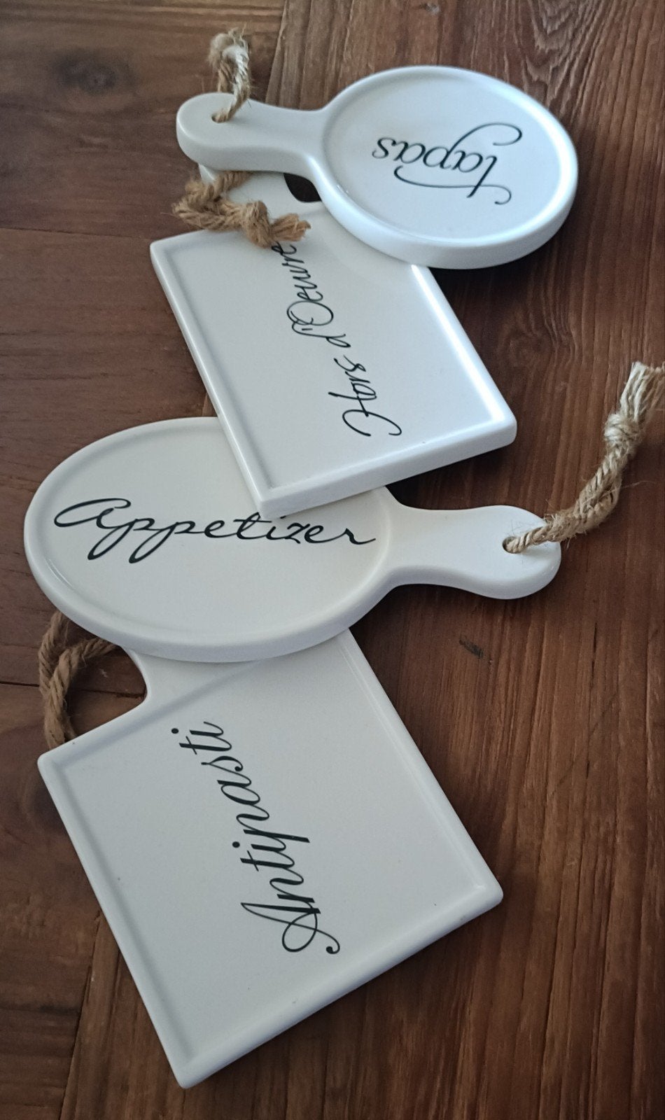 RM Kleine Tapas Plankjes - Set van 4, Ophalen, Snij-/serveerplank, Zo goed als nieuw, Steen/keramiek